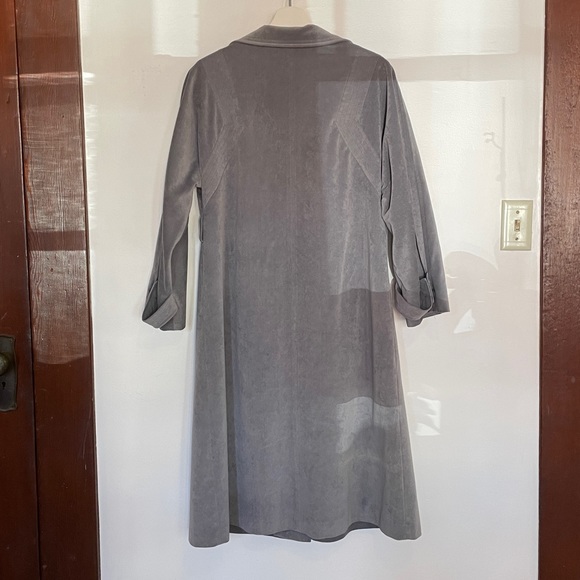 Vintage Soft Grey Vegan Suede Coat - Picture 2 of 7